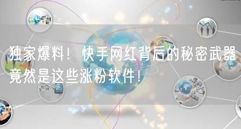 独家爆料！快手网红背后的秘密武器竟然是这些涨粉软件！