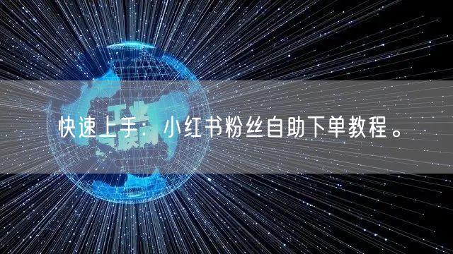 快速上手：小红书粉丝自助下单教程。