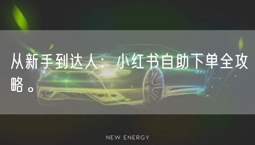 从新手到达人:小红书自助下单全攻略。