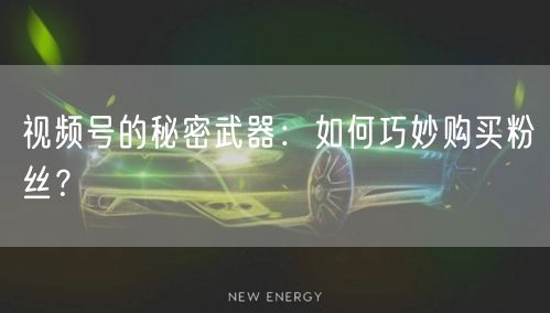 视频号的秘密武器：如何巧妙购买粉丝？