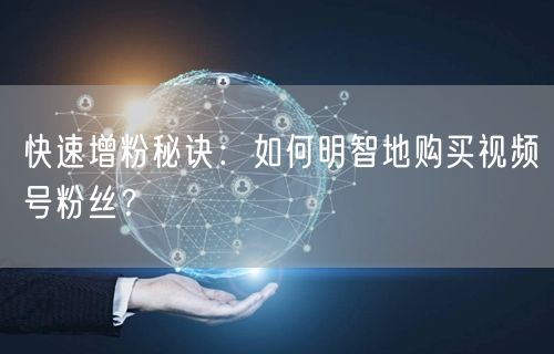 快速增粉秘诀：如何明智地购买视频号粉丝？