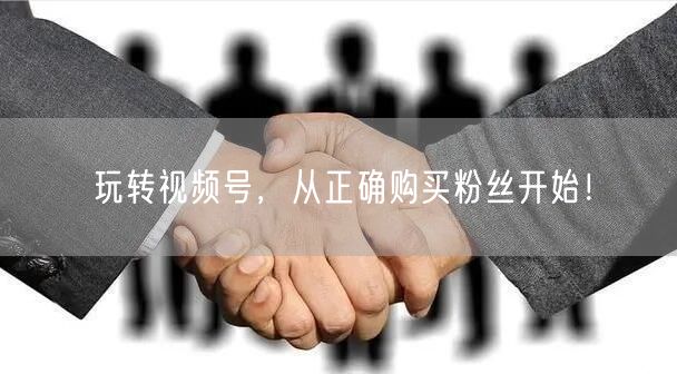 玩转视频号，从正确购买粉丝开始！