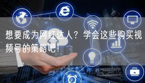 想要成为网红达人？学会这些购买视频号的策略吧！