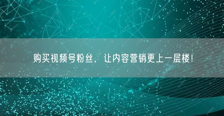 购买视频号粉丝，让内容营销更上一层楼！