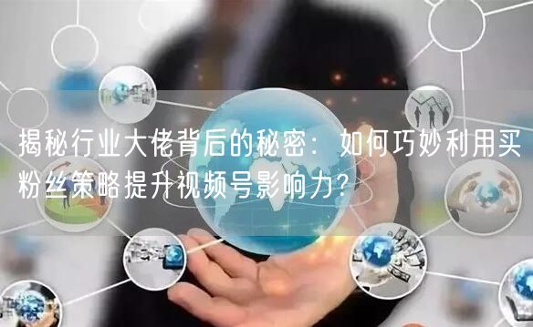 揭秘行业大佬背后的秘密：如何巧妙利用买粉丝策略提升视频号影响力？