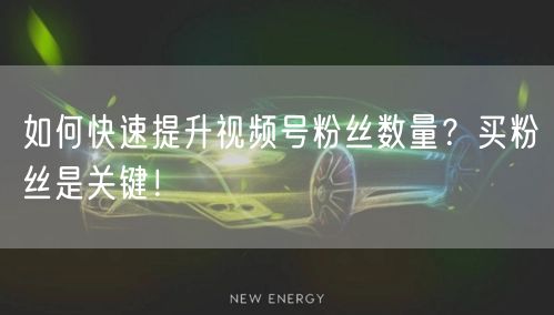 如何快速提升视频号粉丝数量？买粉丝是关键！