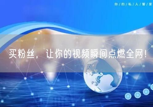 买粉丝，让你的视频瞬间点燃全网！