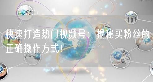 快速打造热门视频号：揭秘买粉丝的正确操作方式！