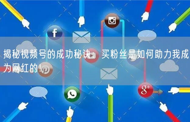 揭秘视频号的成功秘诀：买粉丝是如何助力我成为网红的！