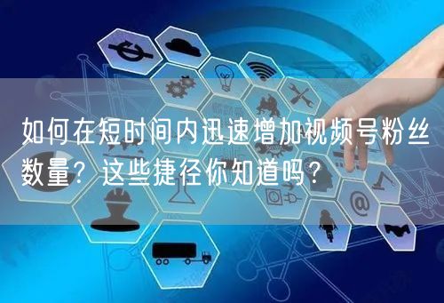 如何在短时间内迅速增加视频号粉丝数量？这些捷径你知道吗？