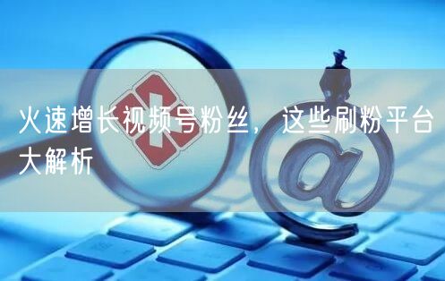 火速增长视频号粉丝，这些刷粉平台大解析