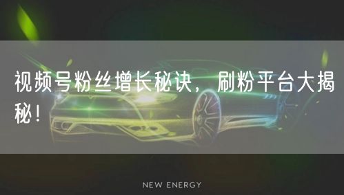 视频号粉丝增长秘诀，刷粉平台大揭秘！