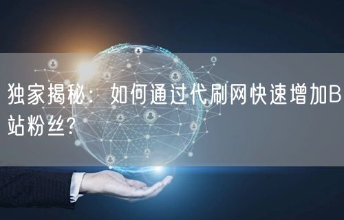 独家揭秘：如何通过代刷网快速增加B站粉丝?