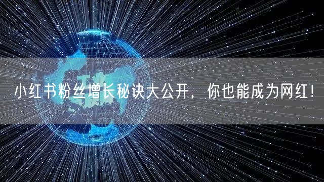 小红书粉丝增长秘诀大公开，你也能成为网红！