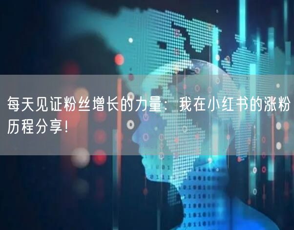每天见证粉丝增长的力量：我在小红书的涨粉历程分享！