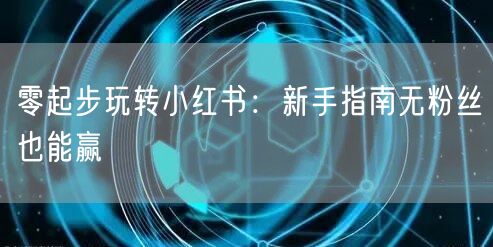 零起步玩转小红书：新手指南无粉丝也能赢