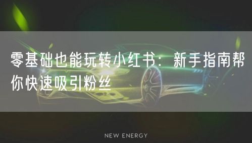 零基础也能玩转小红书：新手指南帮你快速吸引粉丝