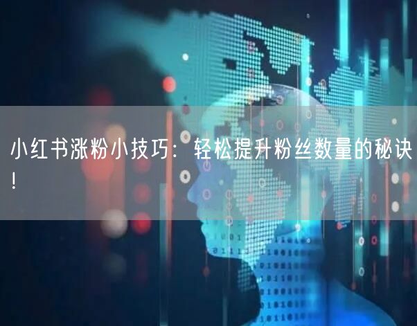 小红书涨粉小技巧：轻松提升粉丝数量的秘诀！