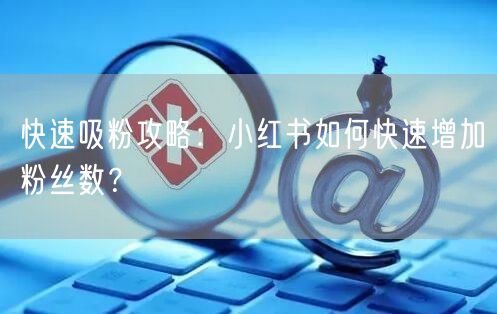 快速吸粉攻略：小红书如何快速增加粉丝数？