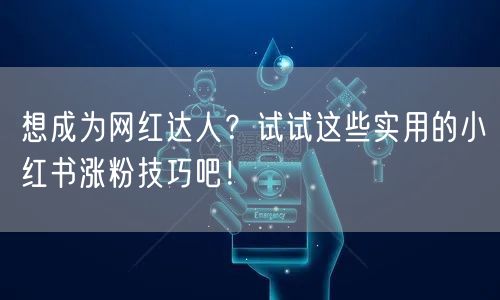想成为网红达人？试试这些实用的小红书涨粉技巧吧！