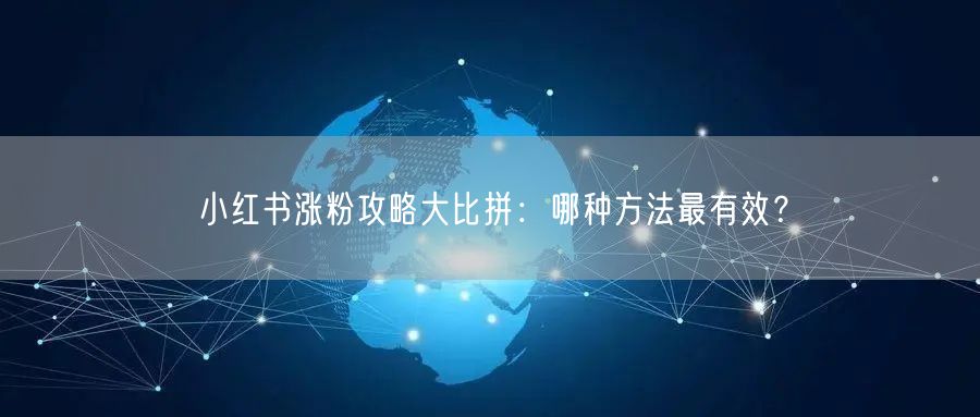 小红书涨粉攻略大比拼：哪种方法最有效？