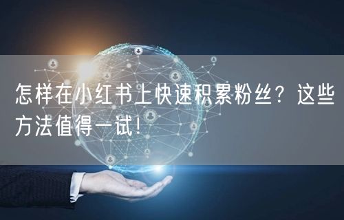 怎样在小红书上快速积累粉丝？这些方法值得一试！