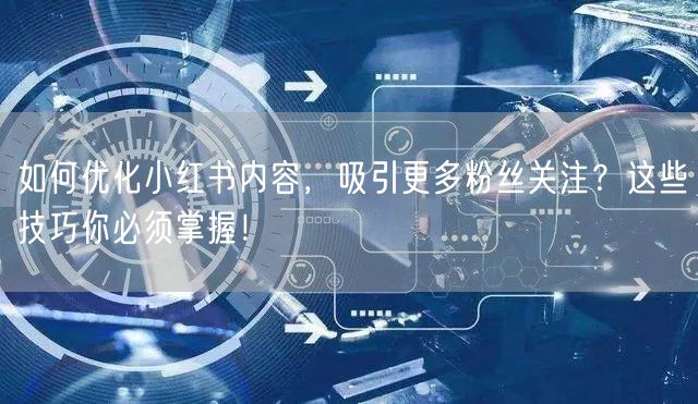 如何优化小红书内容，吸引更多粉丝关注？这些技巧你必须掌握！