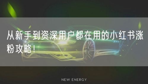 从新手到资深用户都在用的小红书涨粉攻略！