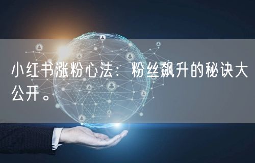 小红书涨粉心法：粉丝飙升的秘诀大公开。