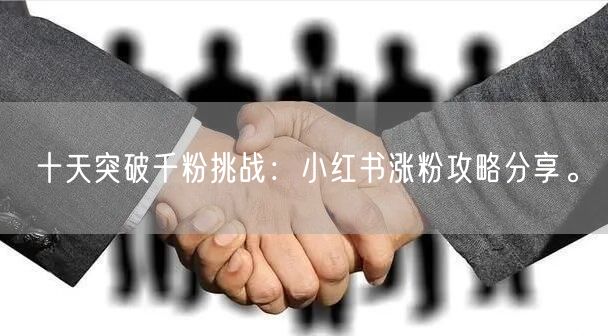 十天突破千粉挑战：小红书涨粉攻略分享。