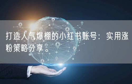 打造人气爆棚的小红书账号：实用涨粉策略分享。