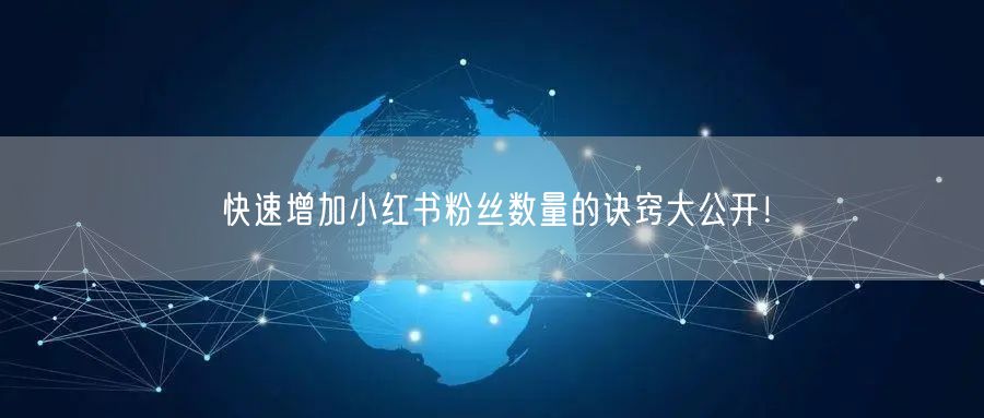 快速增加小红书粉丝数量的诀窍大公开！