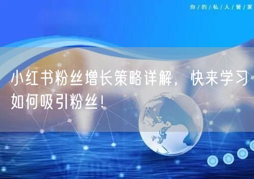 小红书粉丝增长策略详解，快来学习如何吸引粉丝！