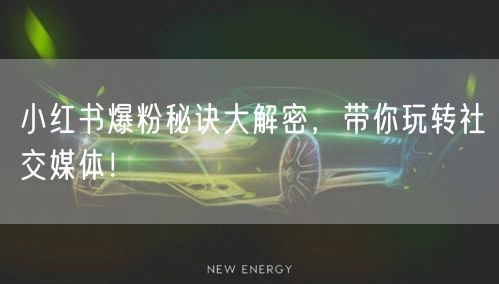 小红书爆粉秘诀大解密，带你玩转社交媒体！