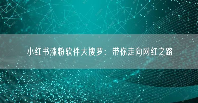 小红书涨粉软件大搜罗：带你走向网红之路