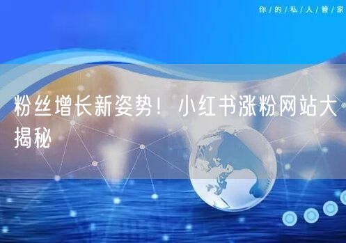 粉丝增长新姿势！小红书涨粉网站大揭秘