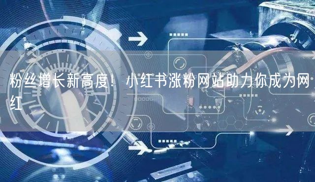 粉丝增长新高度！小红书涨粉网站助力你成为网红
