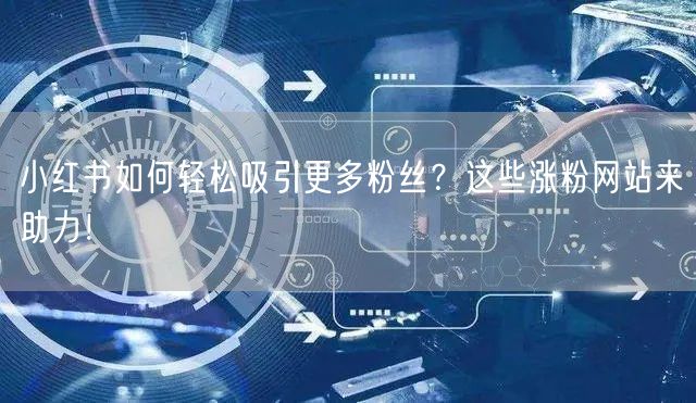 小红书如何轻松吸引更多粉丝？这些涨粉网站来助力！