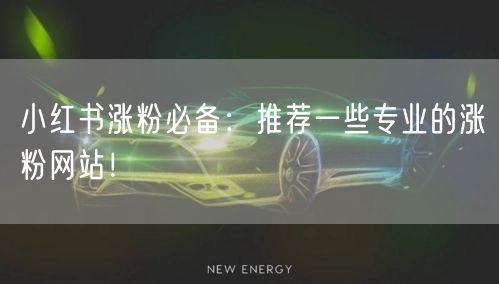 小红书涨粉必备：推荐一些专业的涨粉网站！