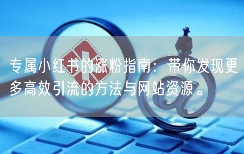 专属小红书的涨粉指南：带你发现更多高效引流的方法与网站资源。
