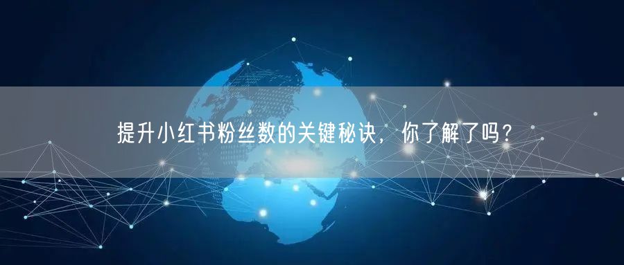 提升小红书粉丝数的关键秘诀，你了解了吗？