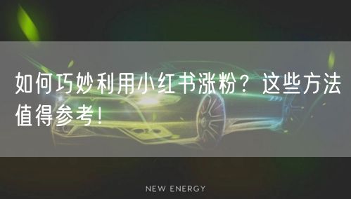 如何巧妙利用小红书涨粉？这些方法值得参考！