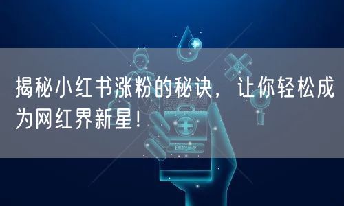 揭秘小红书涨粉的秘诀，让你轻松成为网红界新星！