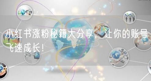 小红书涨粉秘籍大分享，让你的账号飞速成长！