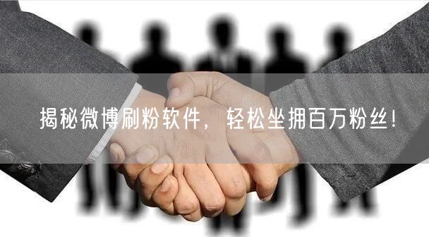 揭秘微博刷粉软件，轻松坐拥百万粉丝！