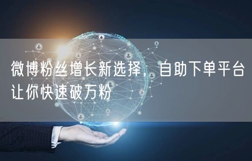 微博粉丝增长新选择，自助下单平台让你快速破万粉