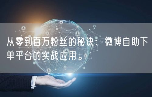 从零到百万粉丝的秘诀：微博自助下单平台的实战应用。