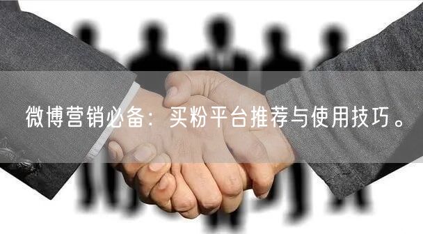 微博营销必备：买粉平台推荐与使用技巧。