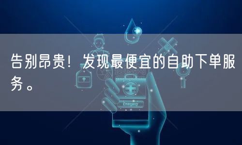 告别昂贵！发现最便宜的自助下单服务。