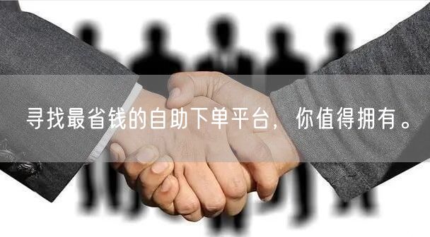 寻找最省钱的自助下单平台，你值得拥有。